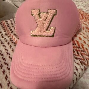 Louis Vuitton Pink Women's Hat with Gold Logo